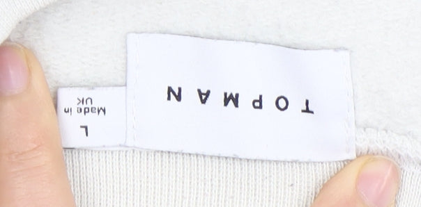 Topman Men's White L Graphic Pullover Sweatshirt