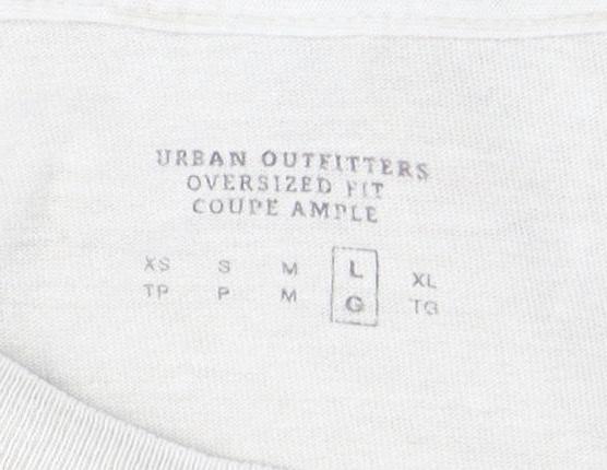 Urban Outfitters Men's Beige Oversized Graphic Tee L