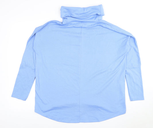 ISLE Collection Women's Blue Roll Neck Top S