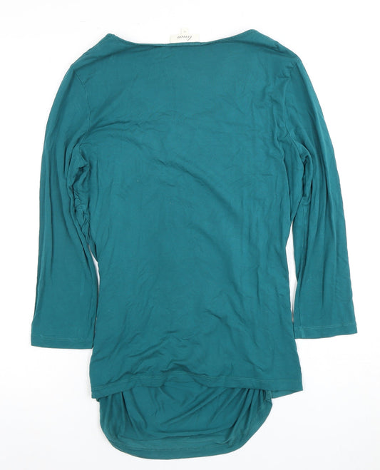 Womens UK Size M Linea Green Basic Blouse
