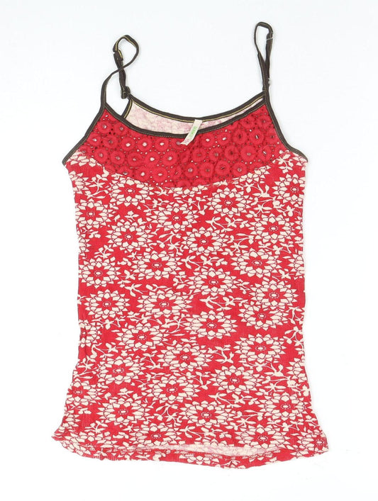 Womens UK Size 10 Denim Co Red Camisole Tank