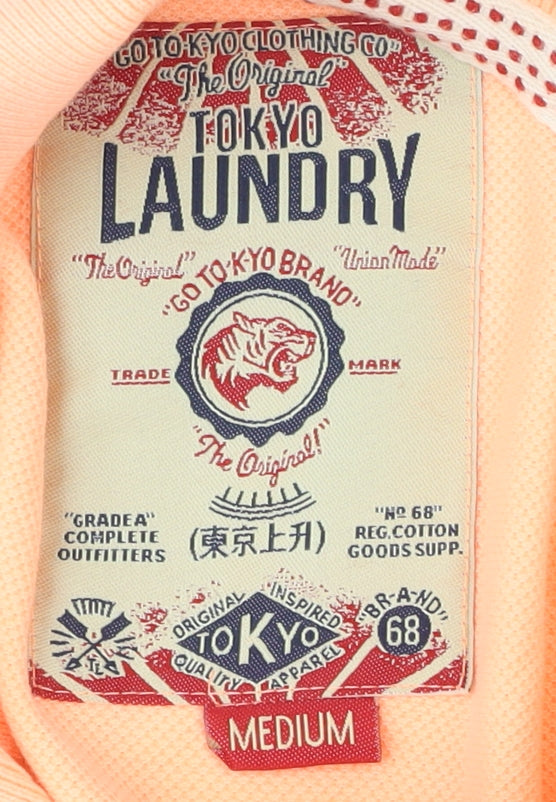 Tokyo Laundry Men's Orange Polo Shirt - Medium