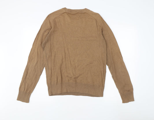 Penguin Men's Brown Cotton Cashmere Pullover, M