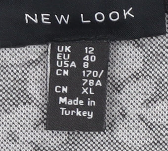 New Look Women's Black Floral Pencil Skirt Size 12