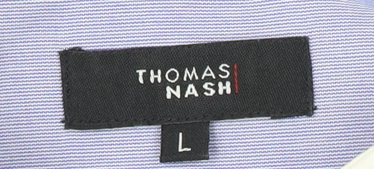 Thomas Nash Men's Blue Striped Dress Shirt L