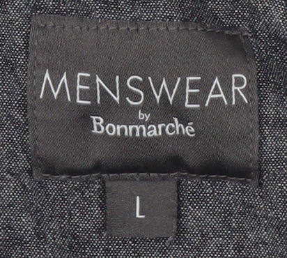 Bonmarché Men's Black Striped Polo Shirt L