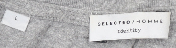 Selected Homme Mens Grey Floral T-Shirt Size L