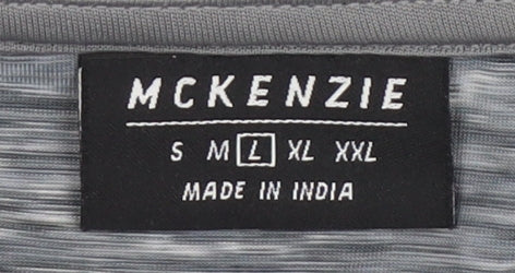 McKenzie Men's Grey Polo Shirt, Size L, Short Sleeve