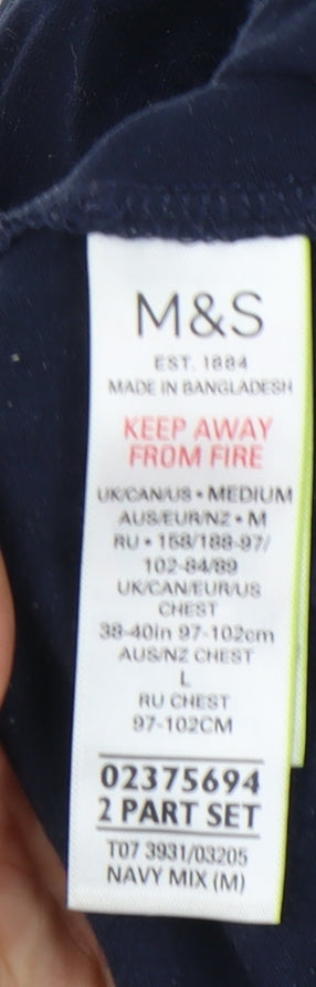 Marks and Spencer Men's Blue Cotton Funny T-Shirt M