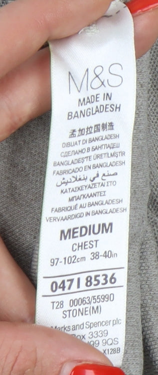 Marks and Spencer Men's Beige Polo Shirt M