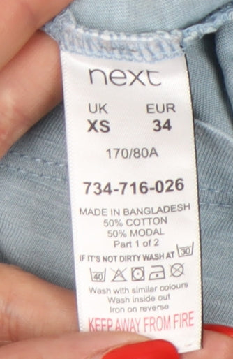 Next Women's Blue XS Crew Neck Nightwear Top