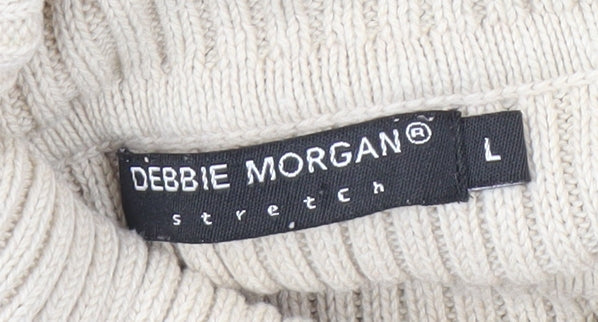Womens UK Size L Debbie Morgan Beige Pullover Jumper