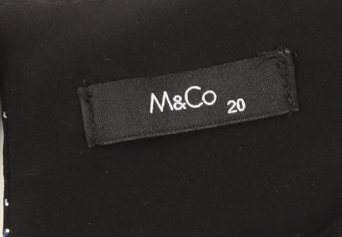 M&Co Women's Black Party Blouse, Size 20, Glitter Accents