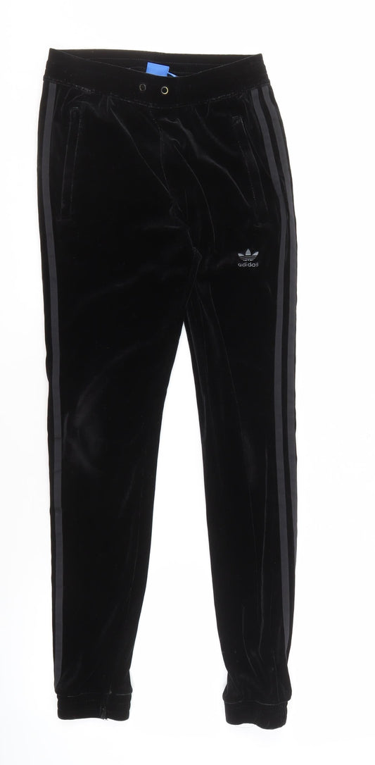 Womens UK Size 6 adidas Regular Fit Jogger Black Trousers