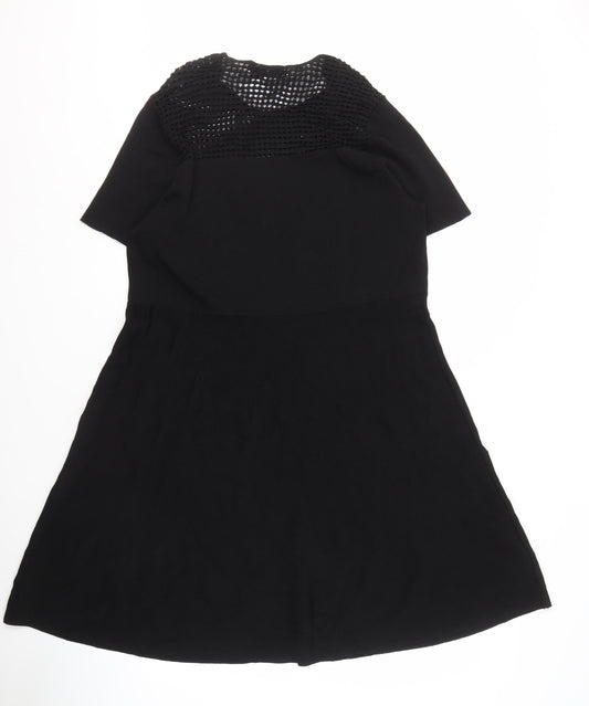 Very Women's Black Crochet Accents Dress Size 8