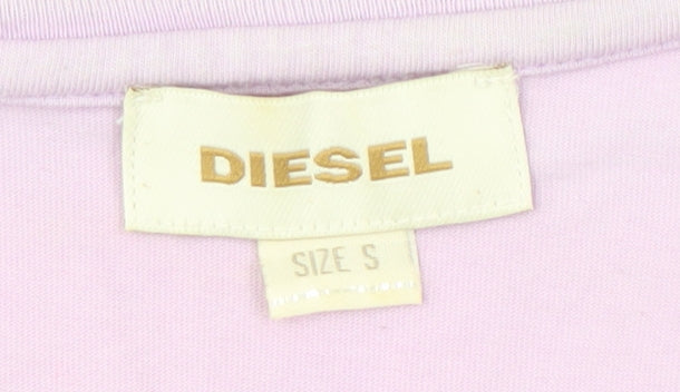 Womens UK Size S Diesel Pink Basic T-Shirt