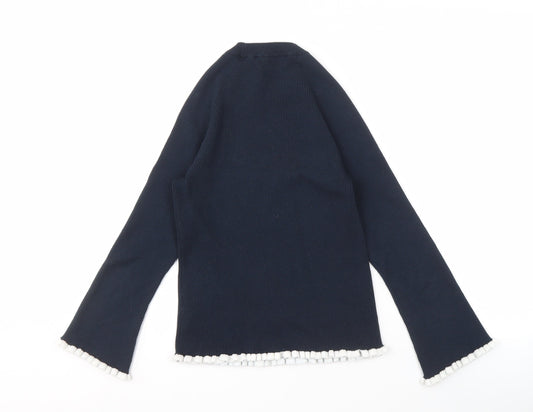 Jack Wills Women's Blue Crew Neck Jumper Size 12