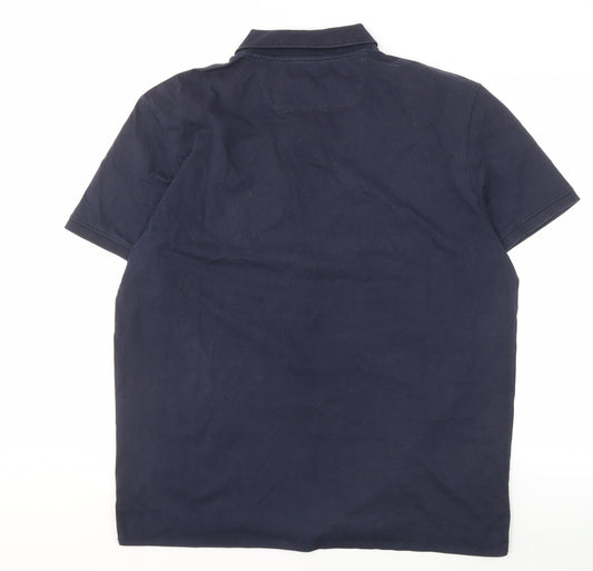 Calvin Klein Men's Blue Polo Shirt XL, Solid, Casual