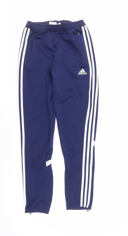 Additional front view of Adidas boys’ blue track pants, size 12, comfortable & stylish