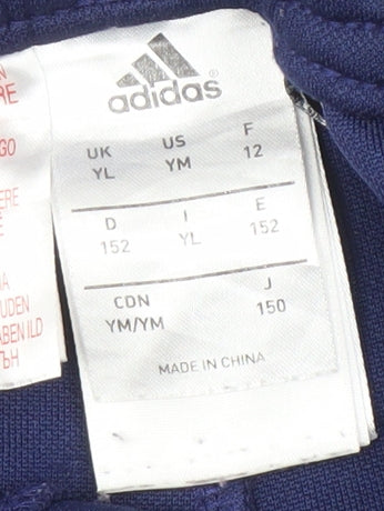 Adidas Boys Blue Track Pants, Size 12, Comfortable & Stylish