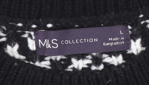 Womens UK Size L Marks and Spencer Black Pullover Jumper