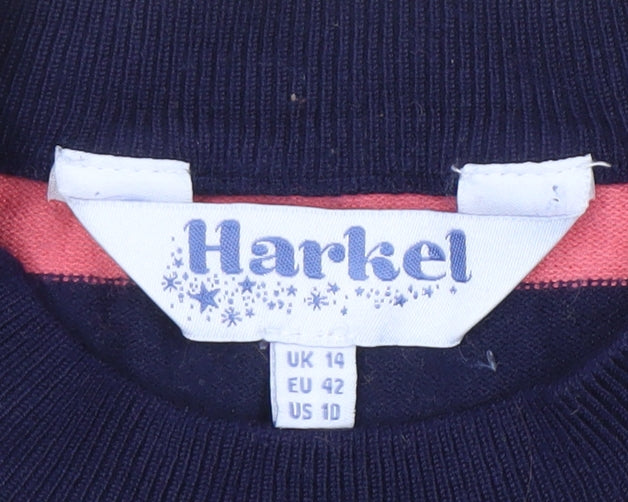 Harkel Women's Multicoloured Striped Jumper UK 14