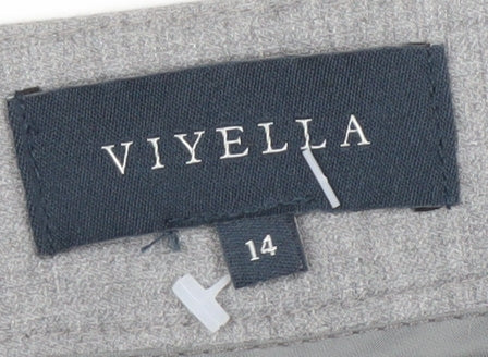 Womens UK Size 14 Viyella Classic Fit Business Casual Grey Trousers