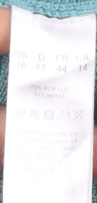 Eastex Women's Blue Collared Jumper Size 16