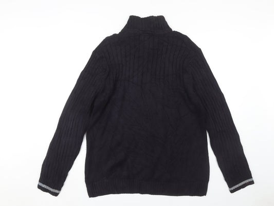 Thomas Nash Men's Black Full Zip Jumper L