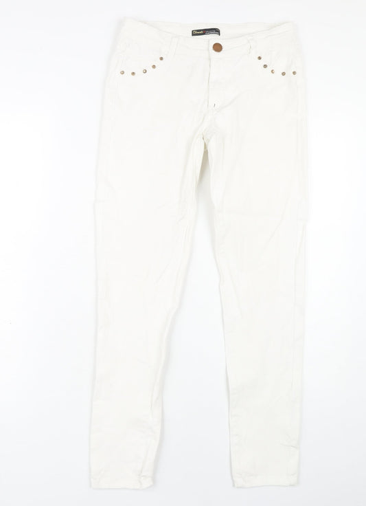 Womens UK Size 8 Clockhouse Slim Fit Skinny White Jeans