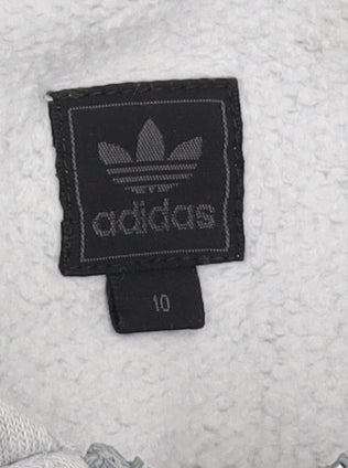 Womens UK Size 10 adidas Grey Full Zip Hoodie