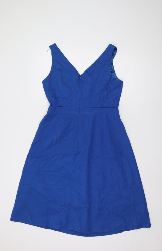 Monsoon Women's Blue Fit & Flare Dress, Size 12, Sleeveless