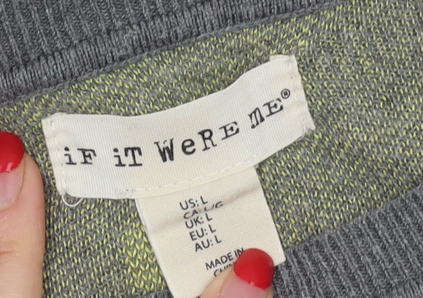 If It Were Me Women's Grey Polka Dot Jumper - UK L