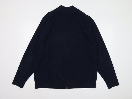Marks and Spencer Men's Blue XL Full Zip Jumper