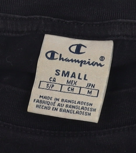 Champion Women's Black T-Shirt Size S Casual Crew Neck