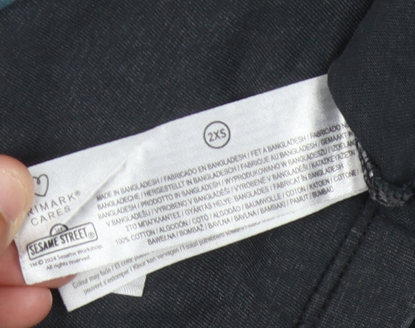 Primark Men’s Black Cookie Monster T-Shirt 2XS