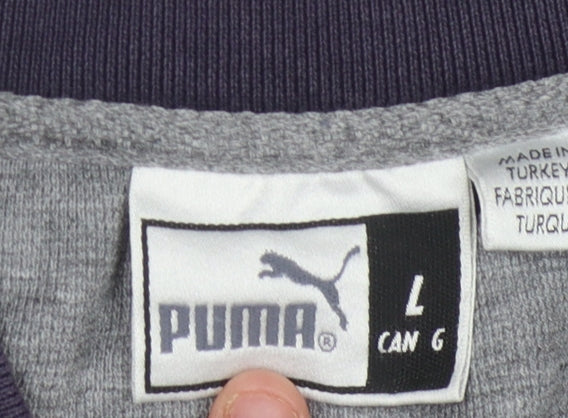 Puma Men's Black Polo Shirt L Short Sleeve