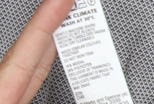 Marks and Spencer Men's Grey Geometric Polo L