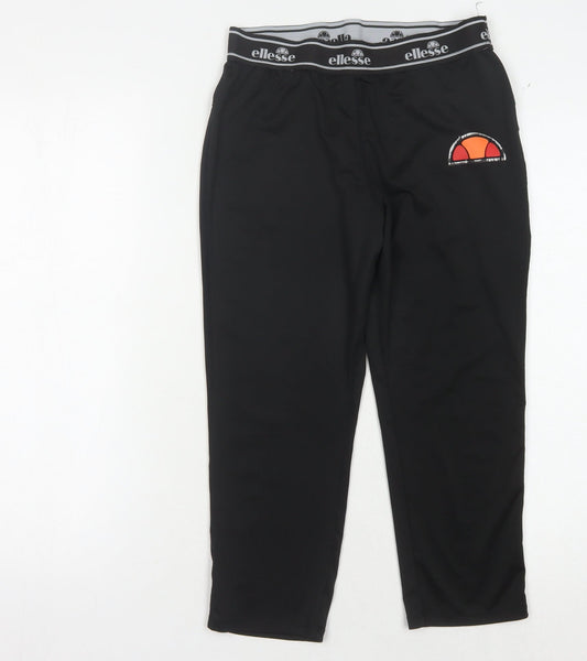 Womens UK Size M ellesse Regular Fit Jogger Black Trousers
