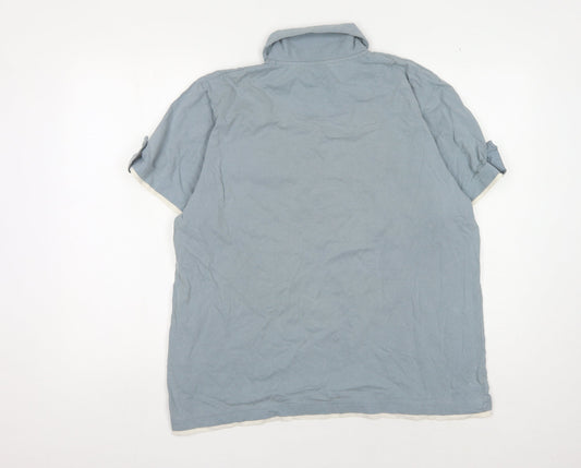 Burton Men's Blue Polo, Size L, Short Sleeve Cotton