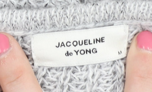 Womens UK Size M Jacqueline de Yong Grey Pullover Jumper