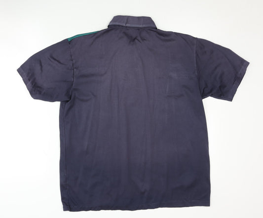 Tootal Men's Blue Colourblock Polo - L