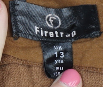 Firetrap Girls Brown Corduroy Pinafore Dress, Size 13 Years