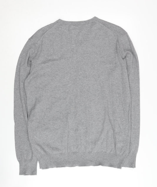 Jeff Banks Men's Grey V-Neck Pullover Jumper, Size M