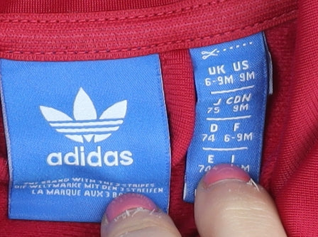 Adidas Unisex Red Baby Track Jacket 6-9 Months