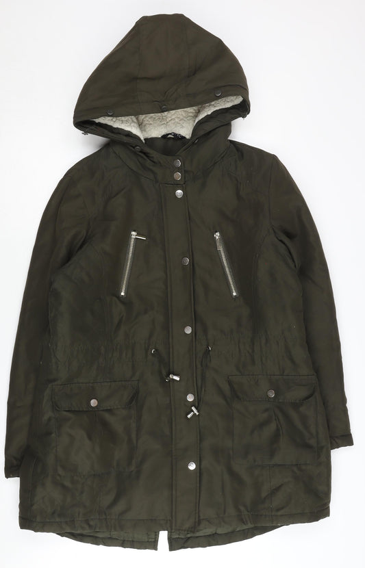 Womens UK Size 18 Classic Green Parka Coat