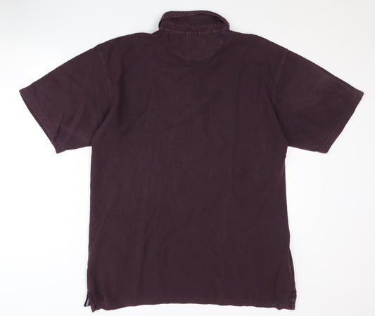 Racing Green Men's Purple Polo Shirt L