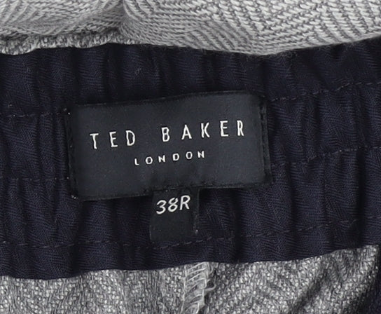 Ted Baker Men's Grey Dress Pants, Size 30, Herringbone Wool