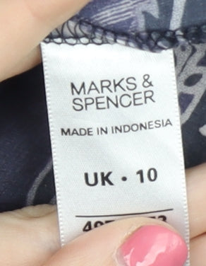 Womens UK Size 10 Marks and Spencer Multicoloured Basic Blouse