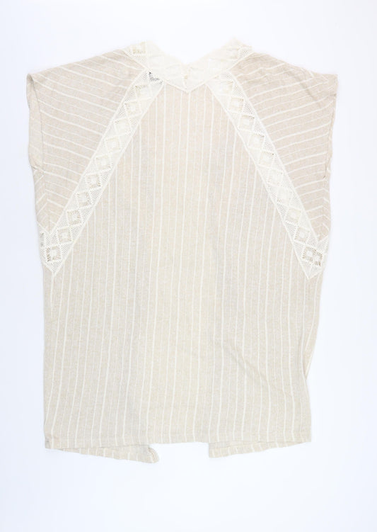 Womens UK Size S Zara Beige Cape Jumper